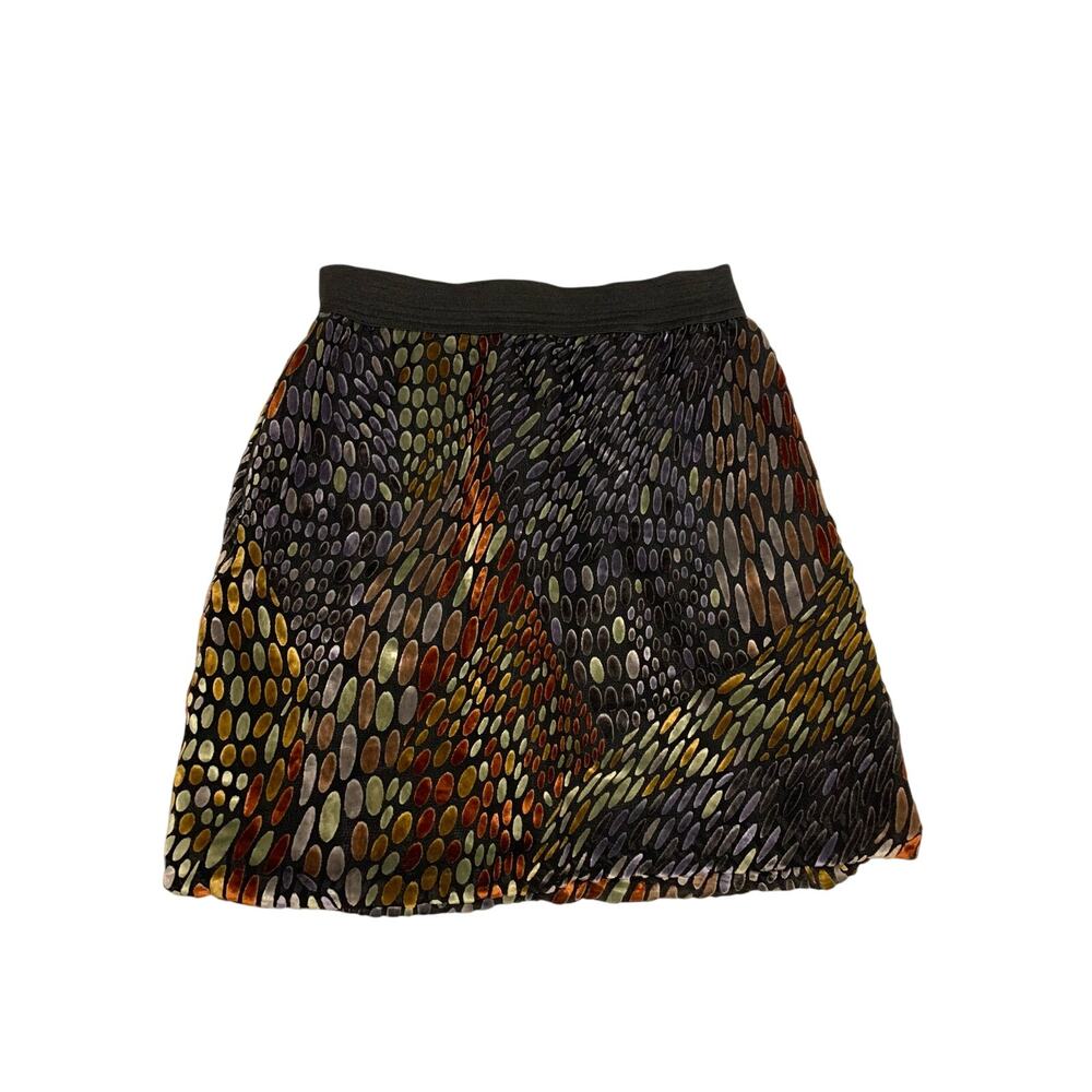 Miguelina Statement Print Mini Skirt Jewel Toned Abstract Scales XS